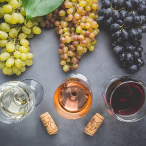 Glasses with wine